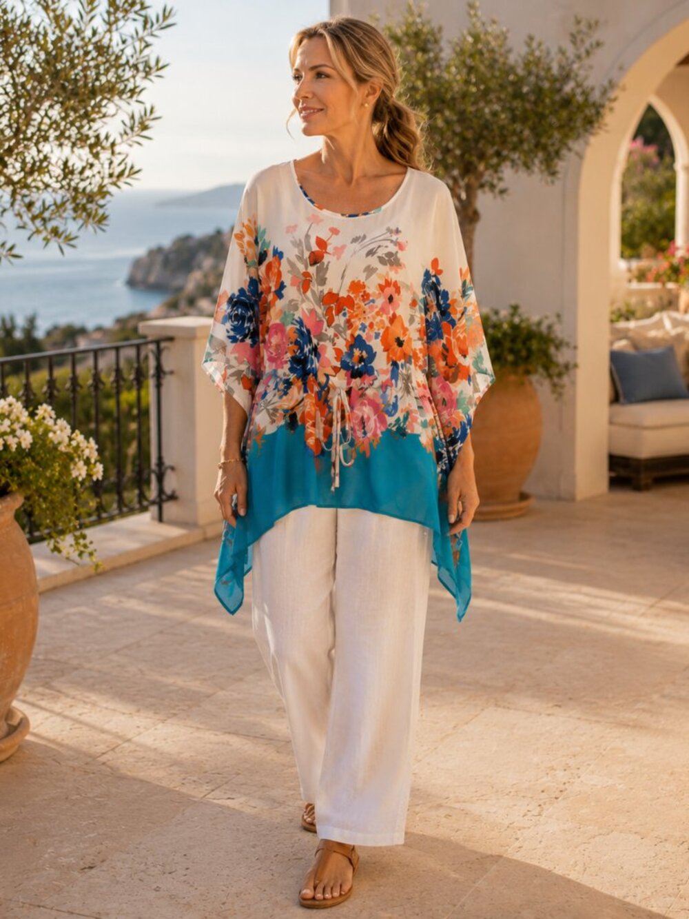 Unique Spectrum Floral Blouse | 3X - Picture 2 of 9